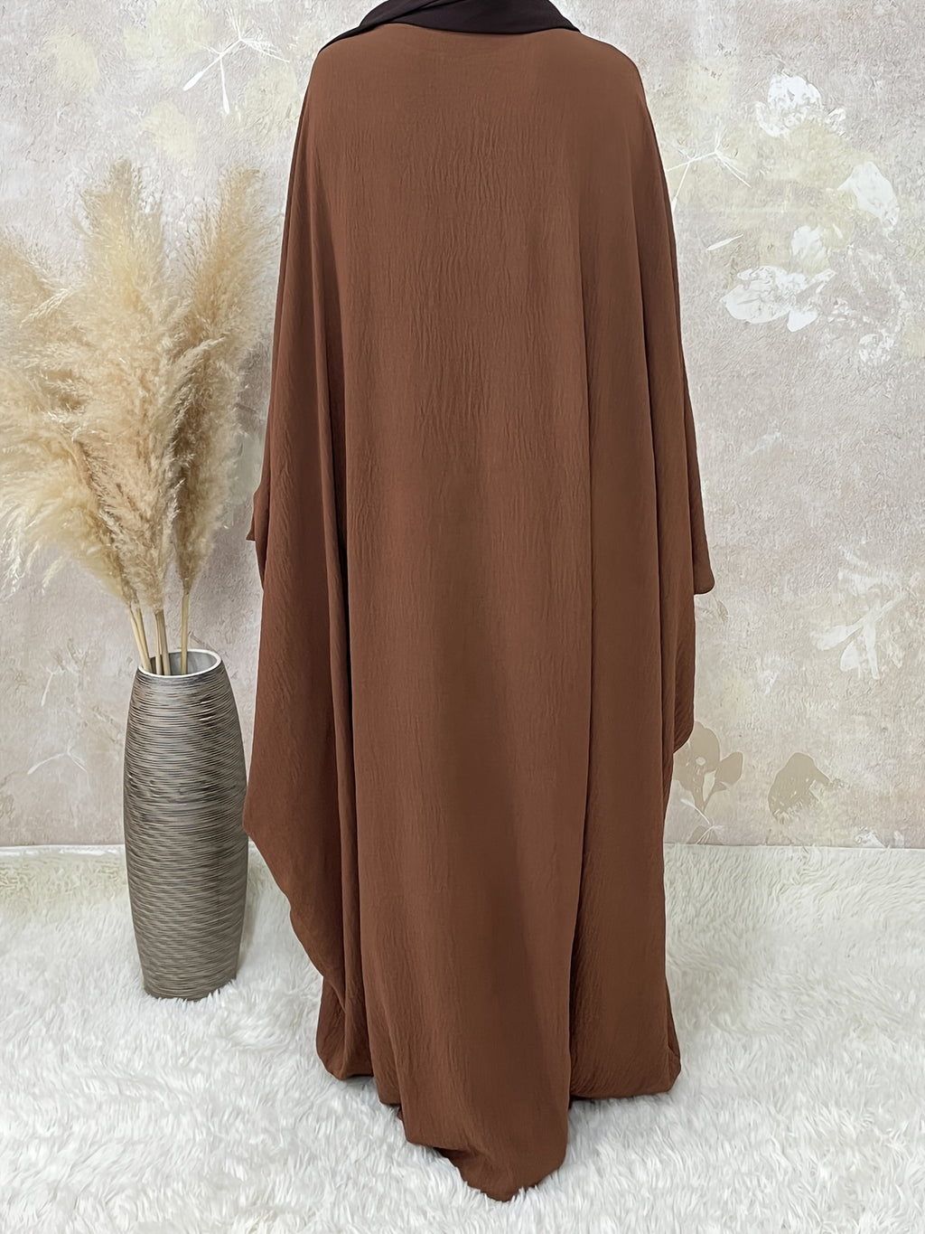 Women's Middle Eastern Abaya Robe with Batwing Sleeves & Adjustable Waist Belt - Loose Fit Long Sleeve Full Coverage Traditional Dress Cover for Modest Fashion, Allseason Wear, Flowy Fabric